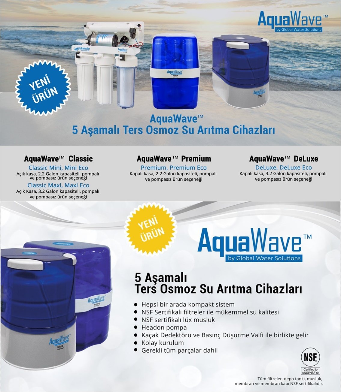 AquaWave Deluxe Eko 3.2 Galon Pompasız Su Arıtma Cihazı